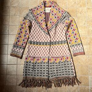 Angel Of The North Satpura Sweater Coat Embellished Cardigan Anthropologie M